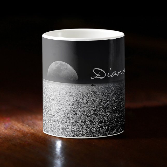 Mug Augmentation de la Pleine lune sur l'eau océanique (Créateur téléchargé)