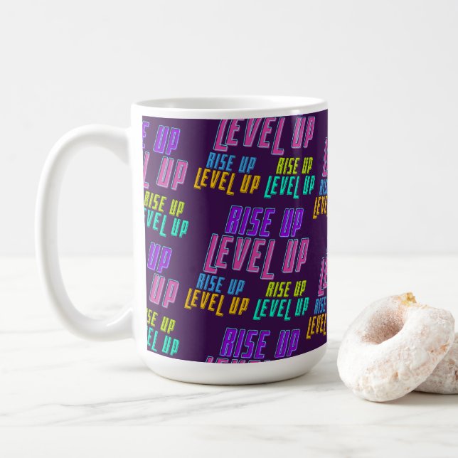 Mug Augmenter le niveau vers le haut Devis positif (Avec donut)