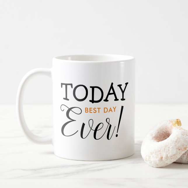 Mug Aujourd'hui Citation Optimiste Motivationnelle Ora (Avec donut)