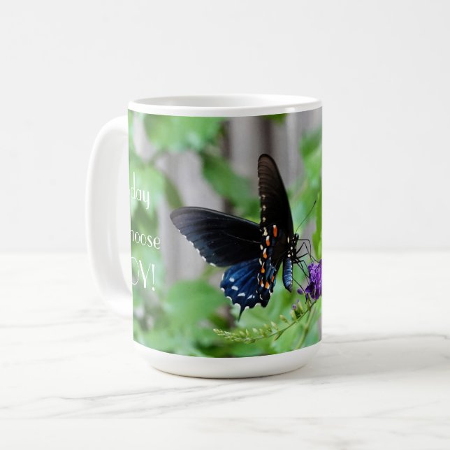 Mug Aujourd'Hui, Je Choisis Joie, Joli Papillon (Devant gauche)
