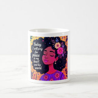 Mug Aujourd'hui, je prierai pour la paix dans mon coeu