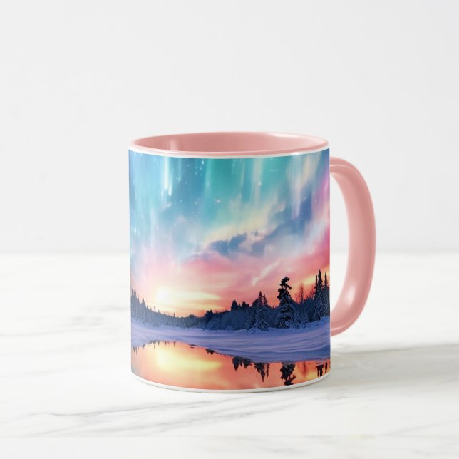 Mug Aurore Boréale, Lumières du Nord, (Devant droit)