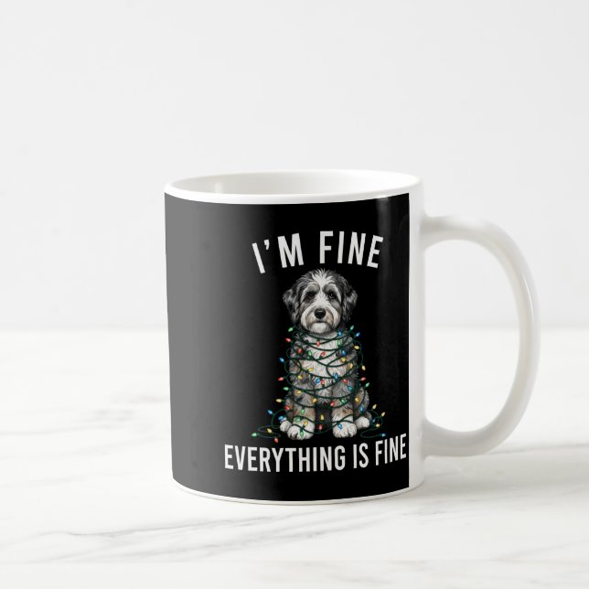 Mug Aussiedoodle Christmas I'm Fine Everything Is Fine (Droite)