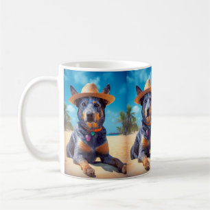 Mug Australian Cattle on Beach, cadeau d'été des amour