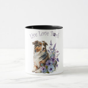 Mug Australian Shepherd Chien Maman Floral