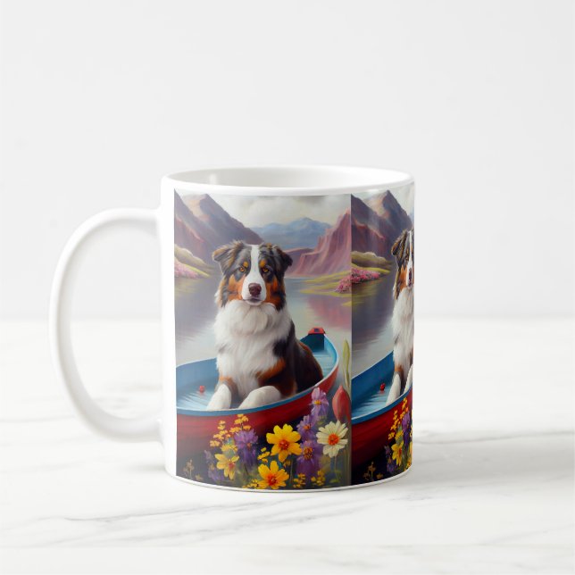 Mug Australian Shepherd on Paddle : Une aventure Pitto (Gauche)