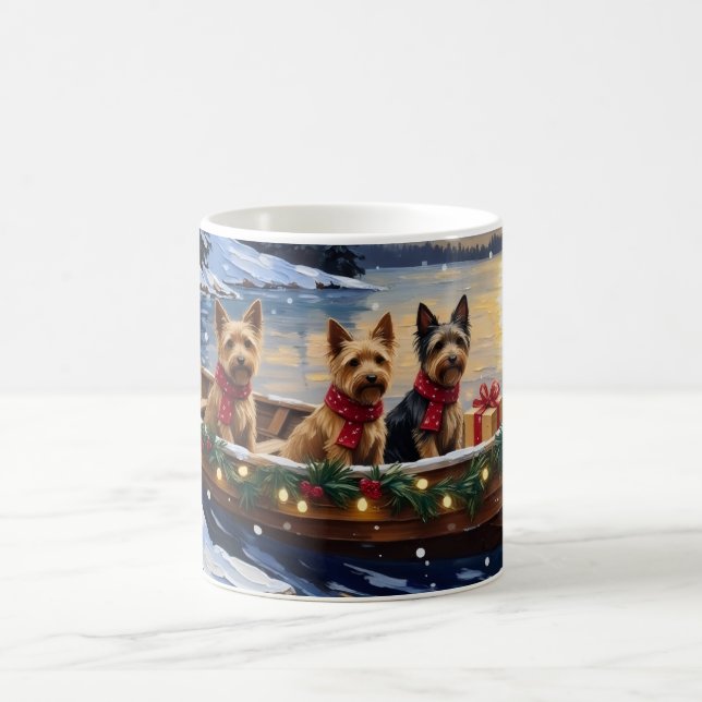 Mug Australian Terrier Christmas Boat Holiday (Centre)