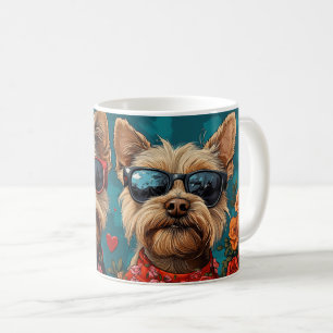 Mug Australian Terrier Heart Roses Saint-Valentin
