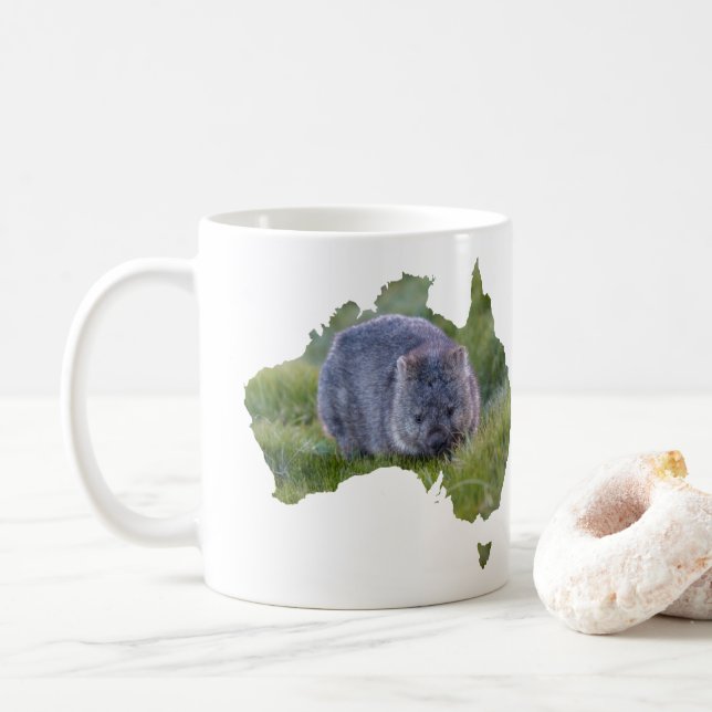 Mug Australie Contour Forme Cute Wombat Tasmanie (Avec donut)