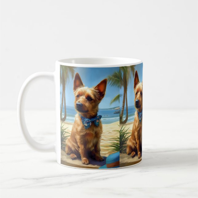 Mug Australien Terrier On Beach amoureux des chiens ca (Gauche)