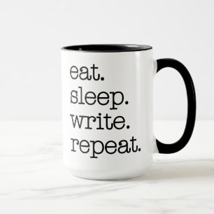 Mug Auteur Écrivain Littéraire Cadeau Mange Sommeil Éc