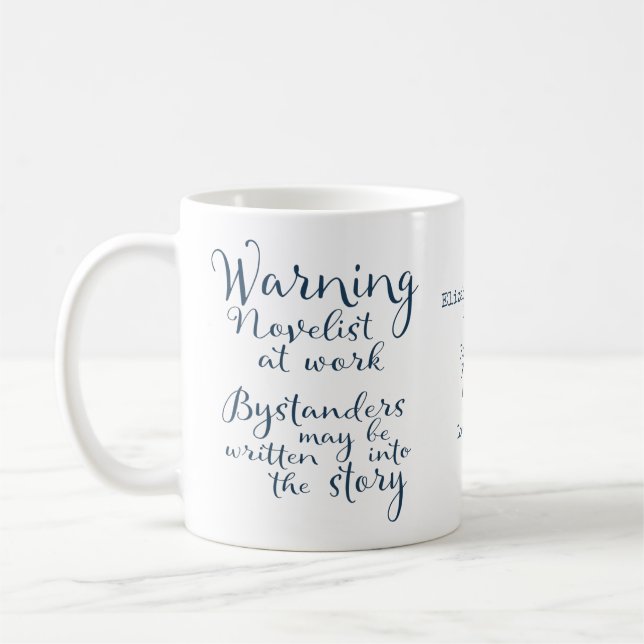 Mug Auteur Romancier Au Travail Typographie (Gauche)