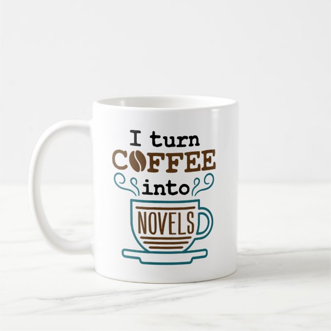 Mug Auteur Romancier Je Transforme Le Café En Romans (Gauche)