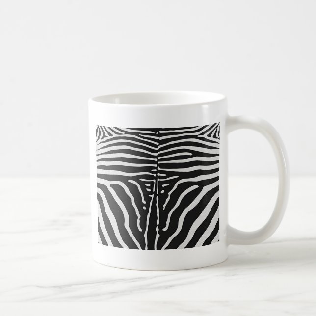 Mug Authentic Zebra Skin Print - noir blanc strié (Droite)