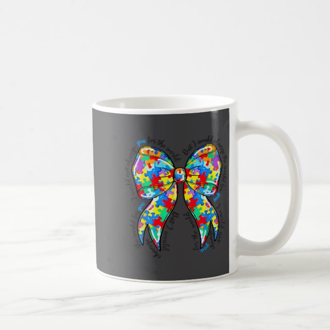 Mug Autism Coquette Bow Puzzle Autism Awareness Proud  (Droite)