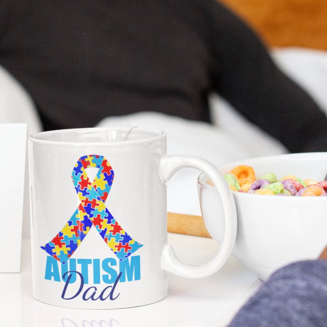 Mug Autisme Papa Blue Awareness Fête des pères de ruba (Créateur téléchargé)