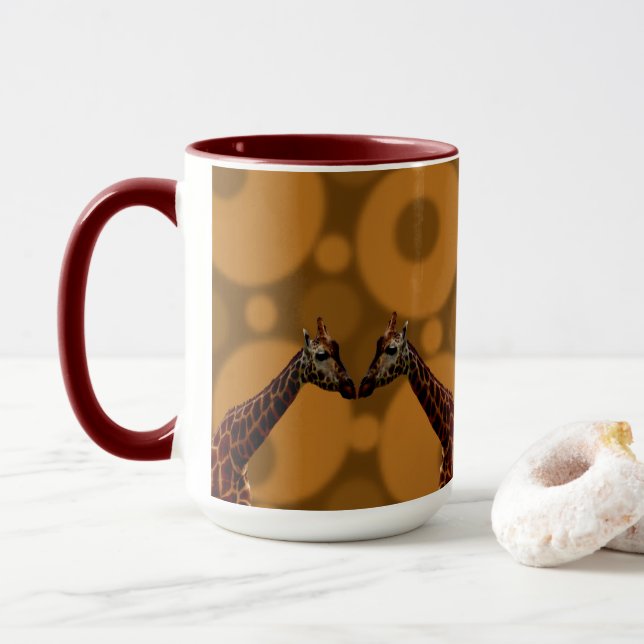 Mug Auto-réflexion Giraffe, (Avec donut)