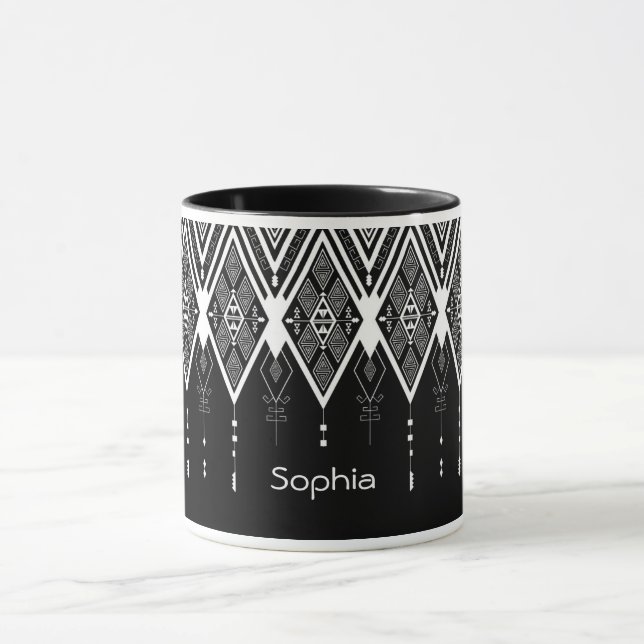 Mug Autochtone Américain Noir Et Blanc (Centre)