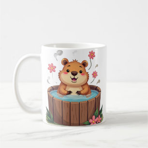 Mug Autocollant de cabine de relaxation de capybara -