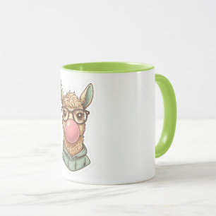 Mug Autocollant de lama hipster mignon