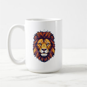 Mug autocollant de lion