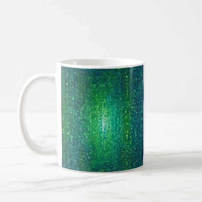 Mug Autocollant de programmeur de réseau de code binai (Gauche)