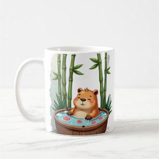 Mug Autocollant Kawaii de capybara relaxant dans un ja