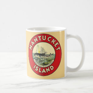 Mug Autocollant rond de l'île de Nantucket