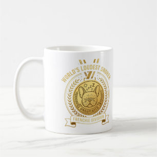 Mug Autocollant Trophée Frenchie Ronfleur le Plus Fort