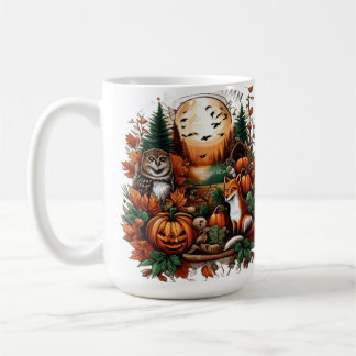 Mug Automne Animaux et Citrouilles