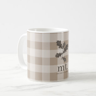 Mug Automne Automne Taupe Plaid Moderne Foligramme Mon