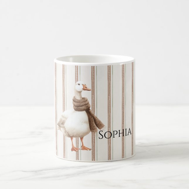 Mug Automne Brown Stripes Goose (Centre)