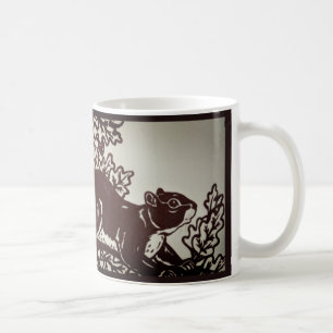 Mug Automne Écureuil Carrelage Brown Art Automne Bois