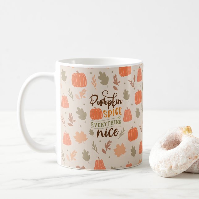 Mug Automne Feuilles Citrouille Automne Motif (Avec donut)