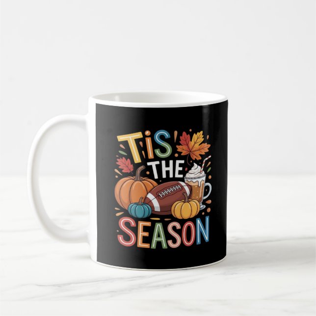 Mug Automne Football Automne Citrouille Lover café (Gauche)