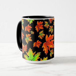 Mug Automne rouge orange feuille érable feuille