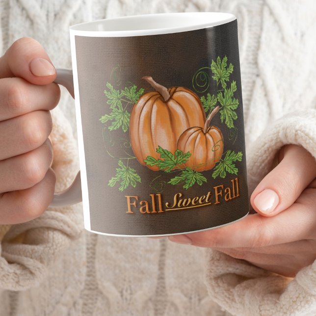 Mug Automne Sweet automne Citrouilles | Brown rustique (Créateur téléchargé)