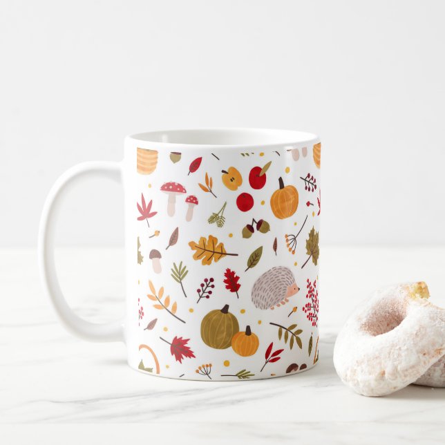 Mug Automne Tiré À La Main (Avec donut)