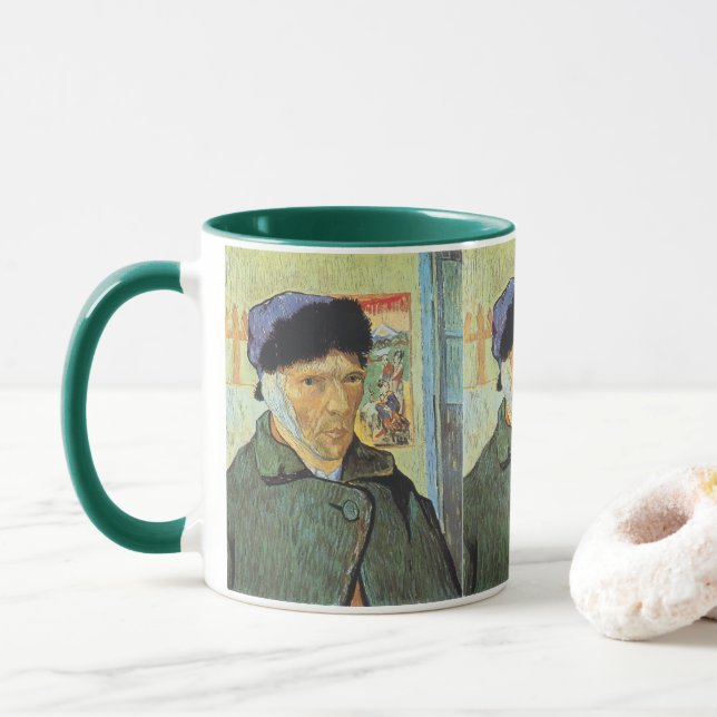 Mug Autoportrait, bandaged Ear par Vincent van Gogh (Avec donut)