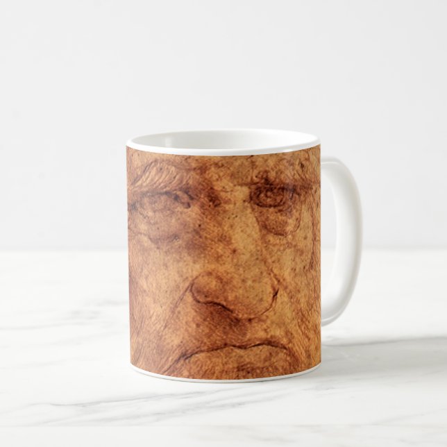 Mug Autoportrait de Léonard de Vinci, Art Renaissance (Devant droit)