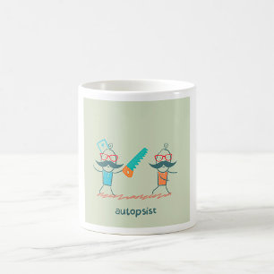 Mug Autopsist Médicale Humour with Mustache Characters