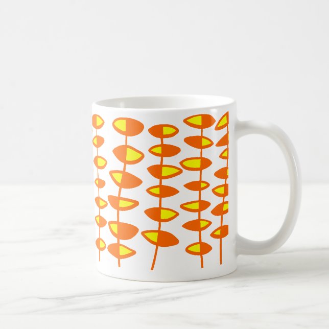 Mug Autre feuille Abstrait - orange et jaune (Droite)