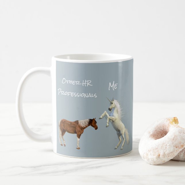 Mug Autres professionnels RH licorne ressources humain (Avec donut)