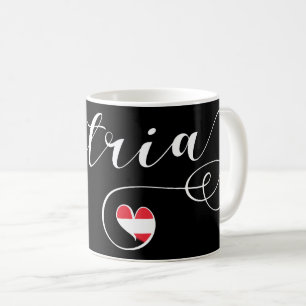 Mug Autriche Coeur Mug, Drapeau Autrien