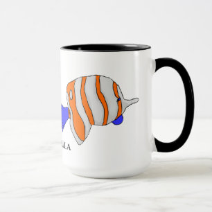 Mug aux poissons d'argent, d'orange et de bleu