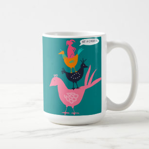 Mug avec 3 poulets et un lapin empilé
