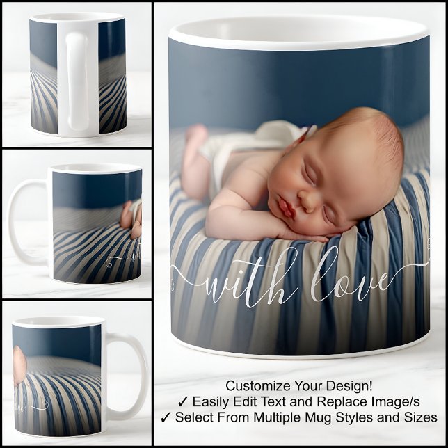 Mug Avec Amour Bébé Beau Un Modèle photo Texte (Créateur téléchargé)