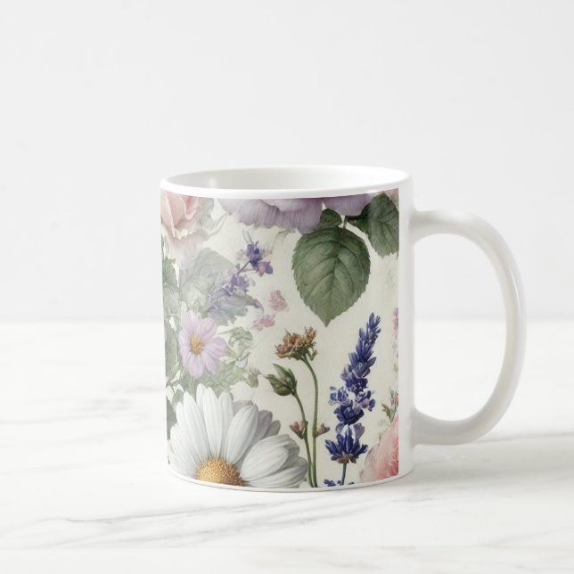 Mug avec aquarelle motif floral 3/6 (Droite)