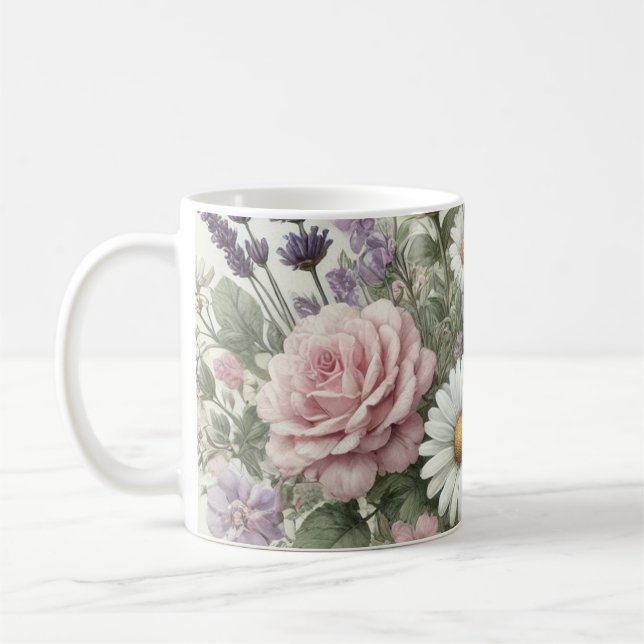 Mug avec aquarelle motif floral 6/6 (Gauche)