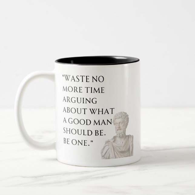 Mug avec citation de Marc Aurèle (Gauche)